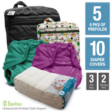 Load image into Gallery viewer, Retro Super - One Size Prefold Cloth Diaper Bundle - Size 4