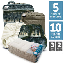 Load image into Gallery viewer, Retro Super - One Size Prefold Cloth Diaper Bundle - Size 4
