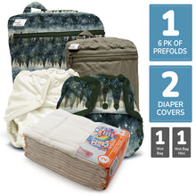 Load image into Gallery viewer, Retro Trial - One Size Prefold Cloth Diaper Bundle - Size 2