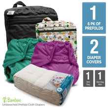 Load image into Gallery viewer, Retro Trial - One Size Prefold Cloth Diaper Bundle - Size 4
