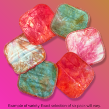 Load image into Gallery viewer, Rainbow Waters Tie Dye Organic Bamboo Cloth Wipes - Dragon :: 6 pack