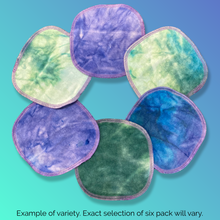 Load image into Gallery viewer, Rainbow Waters Tie Dye Organic Bamboo Cloth Wipes - Mermaid :: 6 pack