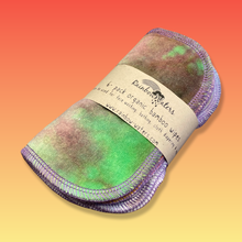 Load image into Gallery viewer, Rainbow Waters Tie Dye Organic Bamboo Cloth Wipes - Rainbow Crayons :: 6 pack
