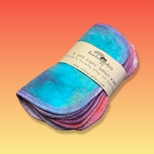 Load image into Gallery viewer, Rainbow Waters Tie Dye Organic Bamboo Cloth Wipes - Rainbow Crayons :: 6 pack
