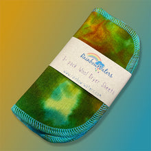 Load image into Gallery viewer, Rainbow Waters Tie Dye Wool Dryer Sheets :: Earth