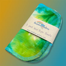 Load image into Gallery viewer, Rainbow Waters Tie Dye Wool Dryer Sheets :: Earth