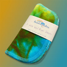 Load image into Gallery viewer, Rainbow Waters Tie Dye Wool Dryer Sheets :: Earth
