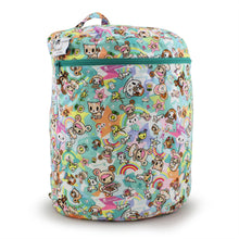 Load image into Gallery viewer, Kanga Care Wet Bag for cloth diapers in print tokiSweet tokidoki featuring a colorful cartoon character print on a mint green background, with a turquoise zipper and top handle, shown against a plain white background.
