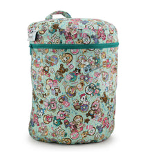 Load image into Gallery viewer, Kanga Care Wet Bag for cloth diapers in print tokTreats tokidoki Donutella Mozarella A turquoise and pink Toki Doki backpack featuring a colorful cartoon character print, shown against a plain white background.
