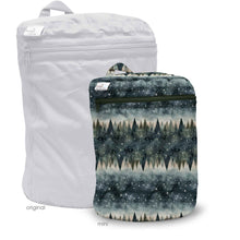 Load image into Gallery viewer, Kanga Care Wet Bag Mini for cloth diapers in Stargazing with a mystical forest and stars
