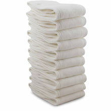 Load image into Gallery viewer, stack of 10 Bamboo Terry cloth diaper soaker pads
