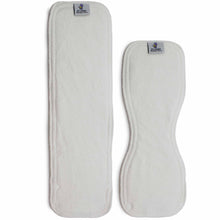 Load image into Gallery viewer, 2 piece Bamboo Terry cloth diaper soaker pad with the one size and newborn inserts side by side
