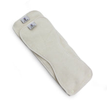 Load image into Gallery viewer, 2 piece Hemp Fleece cloth diaper soaker pad with the one size and newborn inserts stacked together
