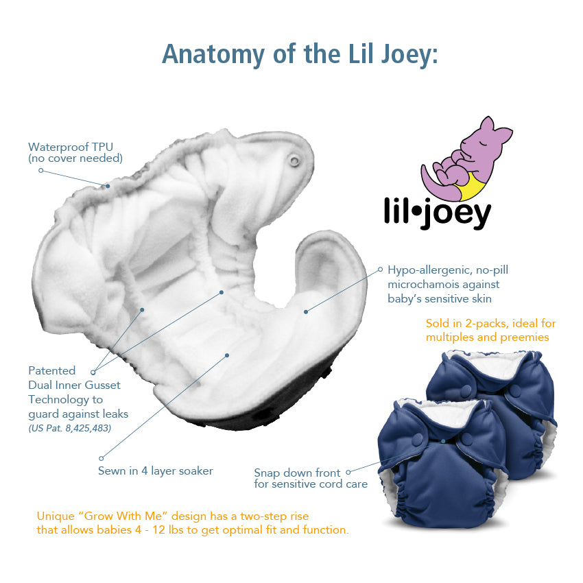Little Joey Machine Lil Joey All In One Cloth Diaper (2 pk) - Novela | Kanga Care