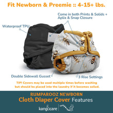 Load image into Gallery viewer, Kanga Care Rumparooz Newborn Cloth Diaper Cover Features
