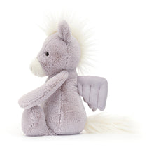 Load image into Gallery viewer, Jellycat Bashful Pegasus seated side view
