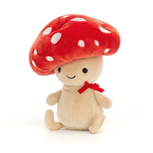 Load image into Gallery viewer, Jellycat Fun-Guy Robbie seated front view
