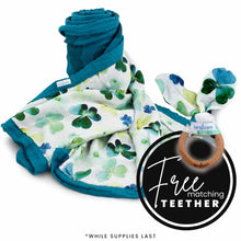 Load image into Gallery viewer, Kanga Care Bamboo Muslin Blanket - Forever: Clover (reversible)
