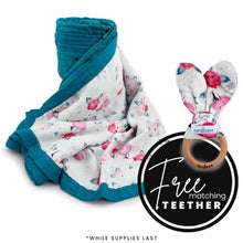 Load image into Gallery viewer, Kanga Care Bamboo Muslin Blanket - Forever: Lily (reversible)
