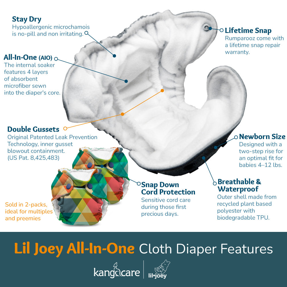 Mix & Match* Lil Joey Newborn AIO Cloth Diaper - colors and prints!