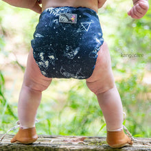 Load image into Gallery viewer, Shine Bright Rumparooz One Size Cloth Diaper on a standing baby
