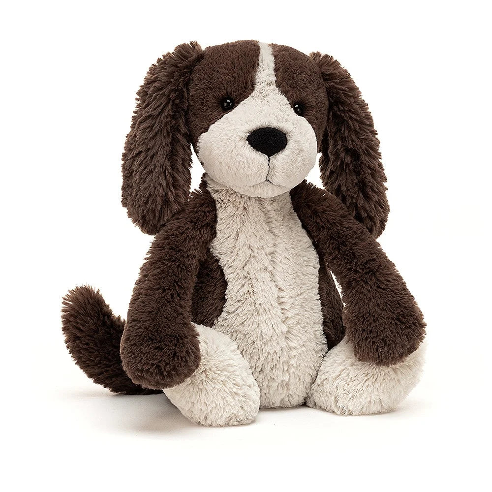Jellycat Bashful Fudge Puppy seated front view