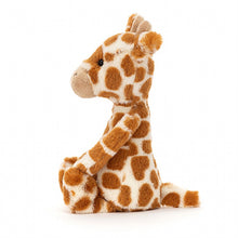 Load image into Gallery viewer, Jellycat Bashful Giraffe Small side seated view
