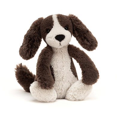 Jellycat Bashful Fudge Puppy seated front view