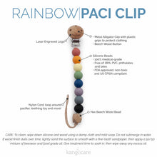 Load image into Gallery viewer, Rainbow Paci Clip features
