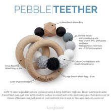 Load image into Gallery viewer, Kanga Care Silicone &amp; Wood Teething Ring - Crocheted - Pebble features
