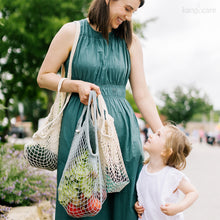 Load image into Gallery viewer, Ecoposh Short Handle Cotton Net Grocery Bag :: Natural
