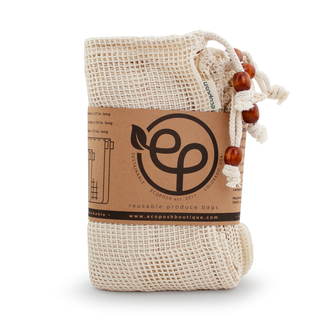 Ecoposh Cotton Mesh Produce Bag :: Natural (6pk)