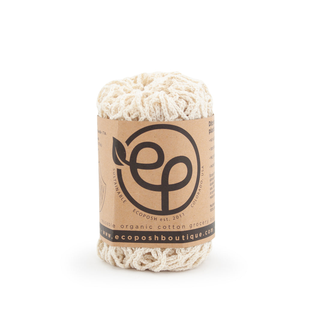 Ecoposh Long Handle Cotton Net Grocery Bag :: Natural