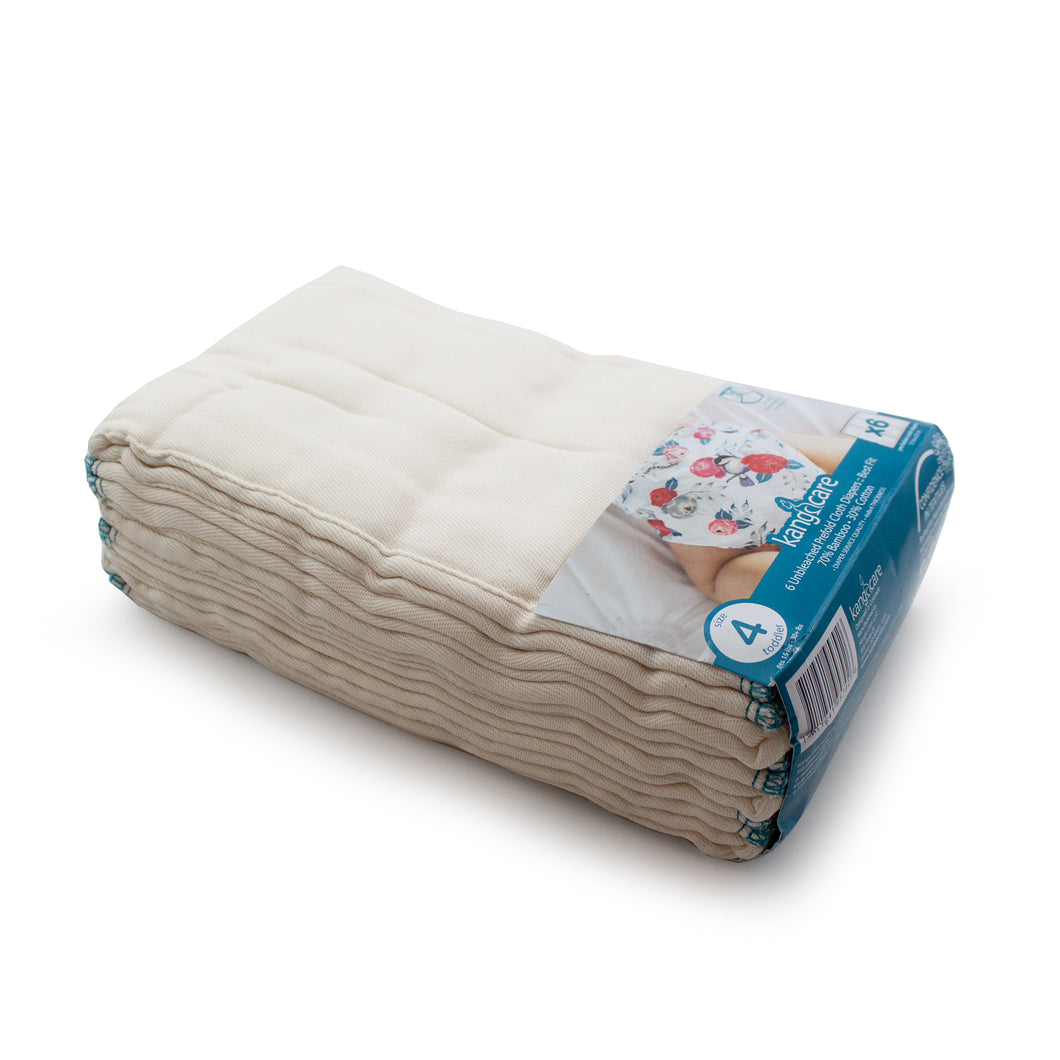 Kanga Care Bamboo Prefold Cloth Diapers (6pk) - Size 4 : Toddler