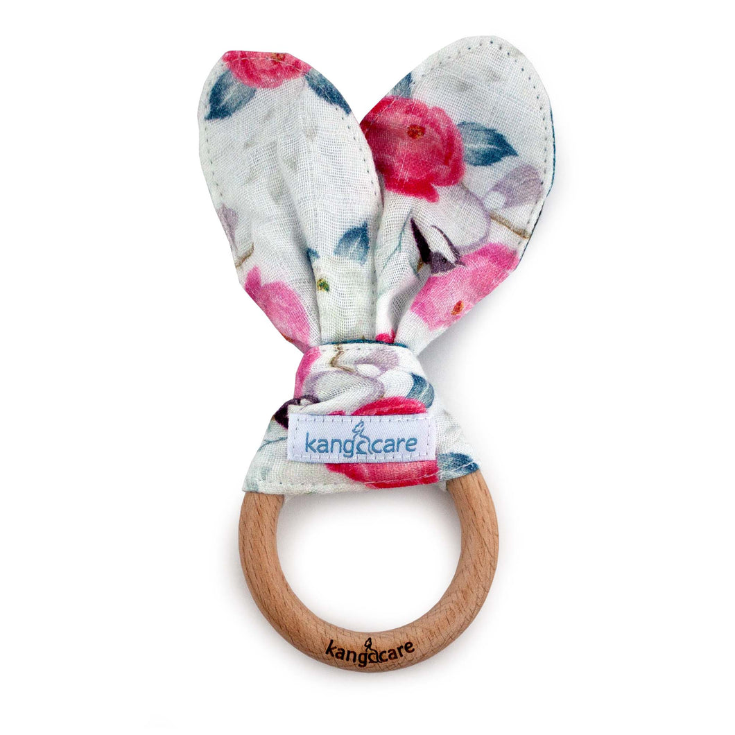 Lily Bunny Ear Teething Ring - front view
