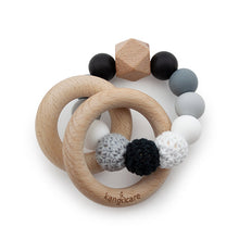 Load image into Gallery viewer, Kanga Care Silicone &amp; Wood Teething Ring - Crocheted - Pebble
