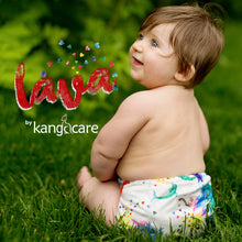 Load image into Gallery viewer, Lava Rumparooz on a sitting baby
