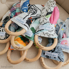 Load image into Gallery viewer, Stacked Bunny Ear Teething Ring prints
