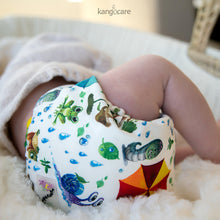 Load image into Gallery viewer, Sunshower Rumparooz One Size Cloth Diaper on a sleeping baby

