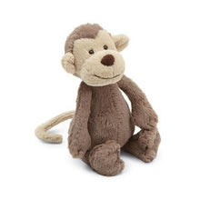 Load image into Gallery viewer, Jellycat Bashful Monkey seated diagonal view
