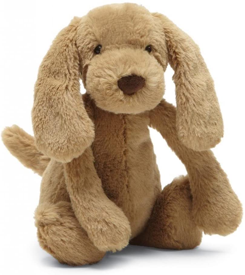 Jellycat Bashful Toffee Puppy seated front view