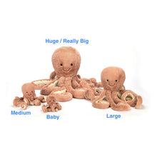 Load image into Gallery viewer, Jellycat Odell Octopus family of all sizes
