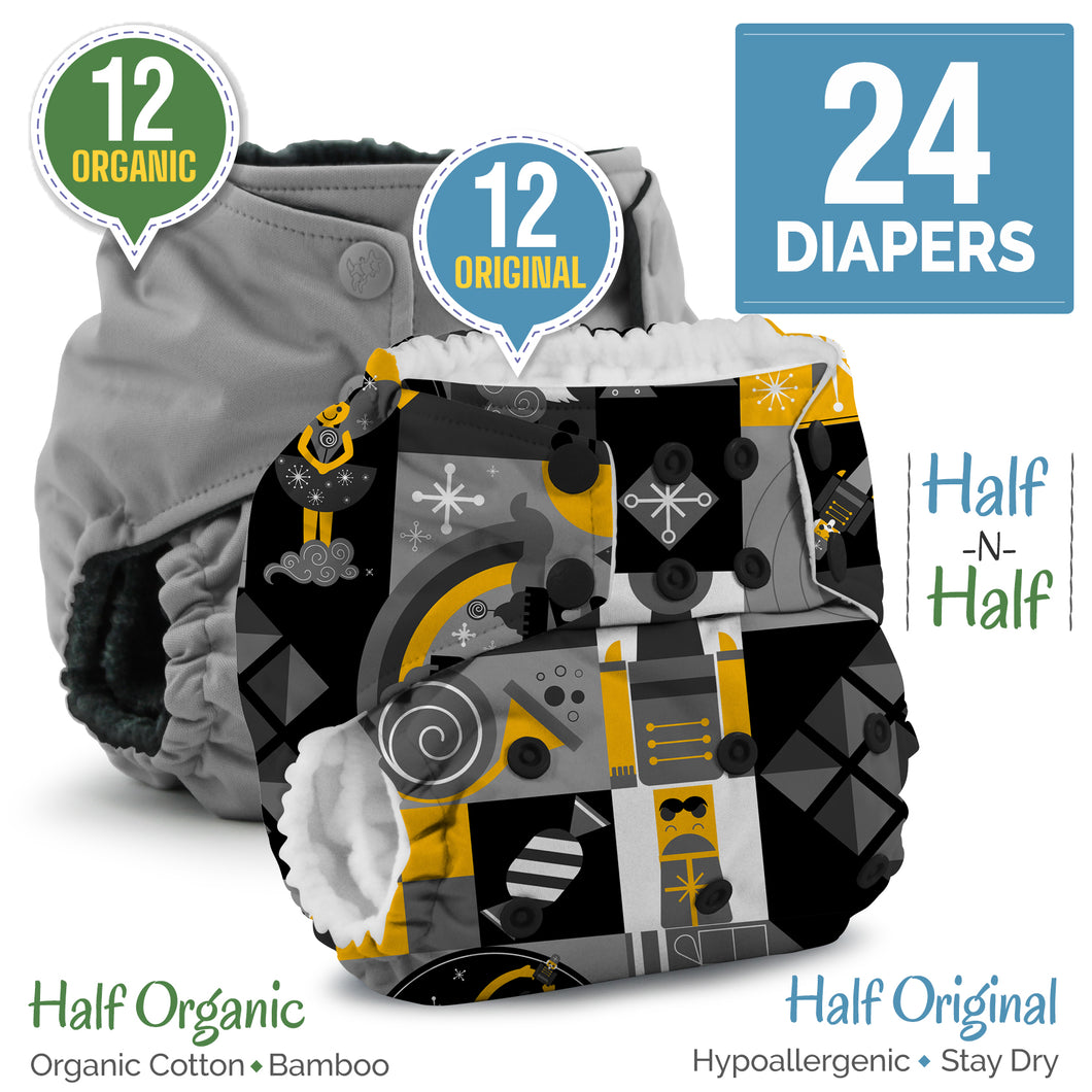 Rumparooz One Size Cloth Diaper Bundle - Half & Half 24 Pk - YOU pick!