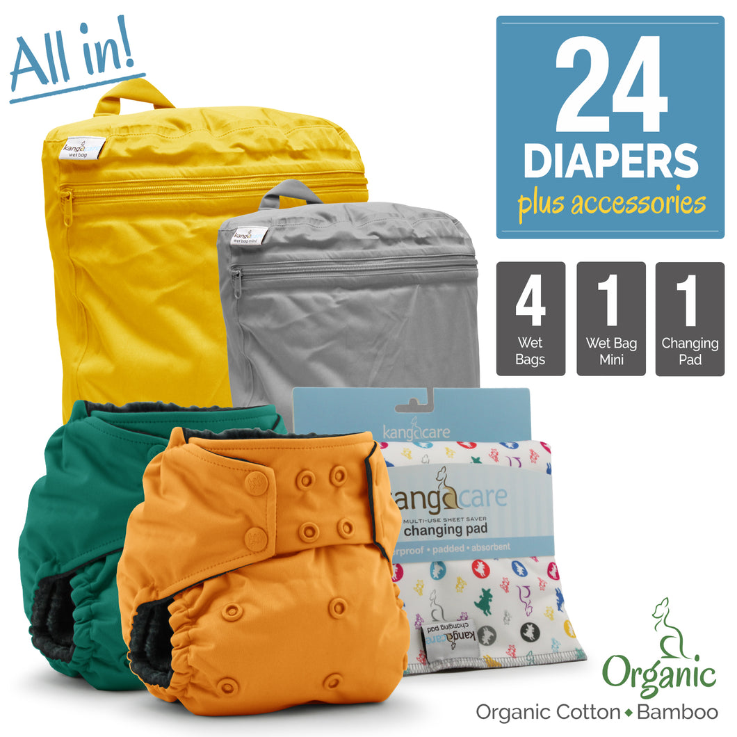Cloth Diaper Bundle - All In - Organic :: 24 pack+