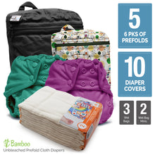 Load image into Gallery viewer, Retro Super - One Size Prefold Cloth Diaper Bundle - Size 2
