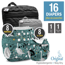 Load image into Gallery viewer, Rumparooz One Size Diaper Package containing Rumparooz and Lil Joey Newborn diapers
