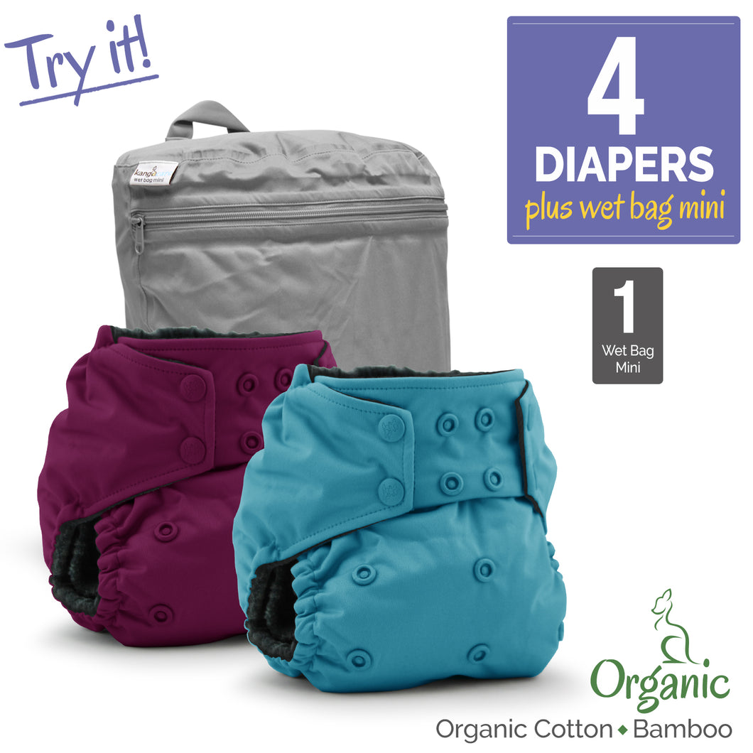 Cloth Diaper Bundle - Try It! - Organic :: 4 pack+