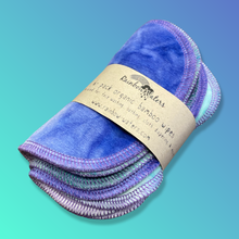 Load image into Gallery viewer, Rainbow Waters Tie Dye Organic Bamboo Cloth Wipes - Mermaid :: 6 pack
