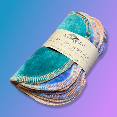 Rainbow Waters Tie Dye Organic Bamboo Cloth Wipes - Unicorn :: 6 pack