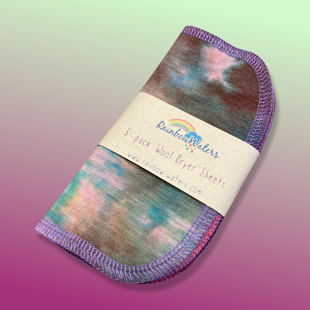Rainbow Waters Tie Dye Wool Dryer Sheets :: Super Nova
